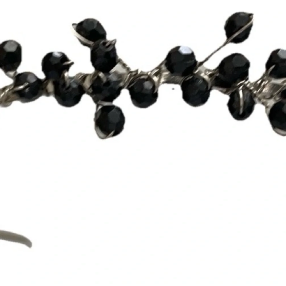 VINTAGE Y2K TIARA Style Black BEADED HEADBAND O/S